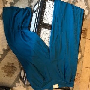 Anthropologie teal wide leg pants size 6